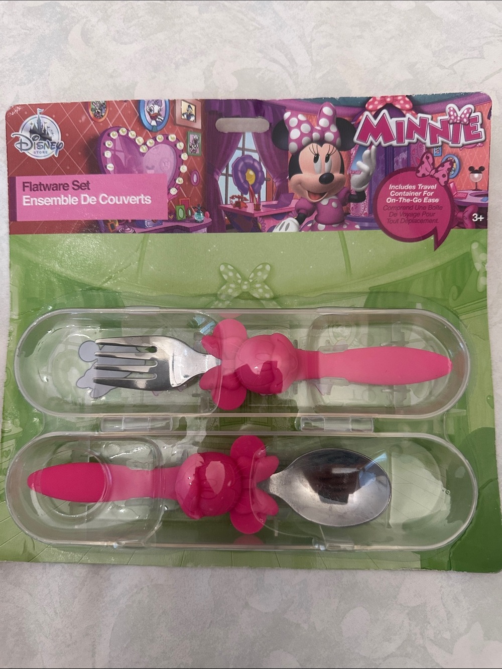 Disney Minnie Mouse Pink Flatware Set with Travel Case